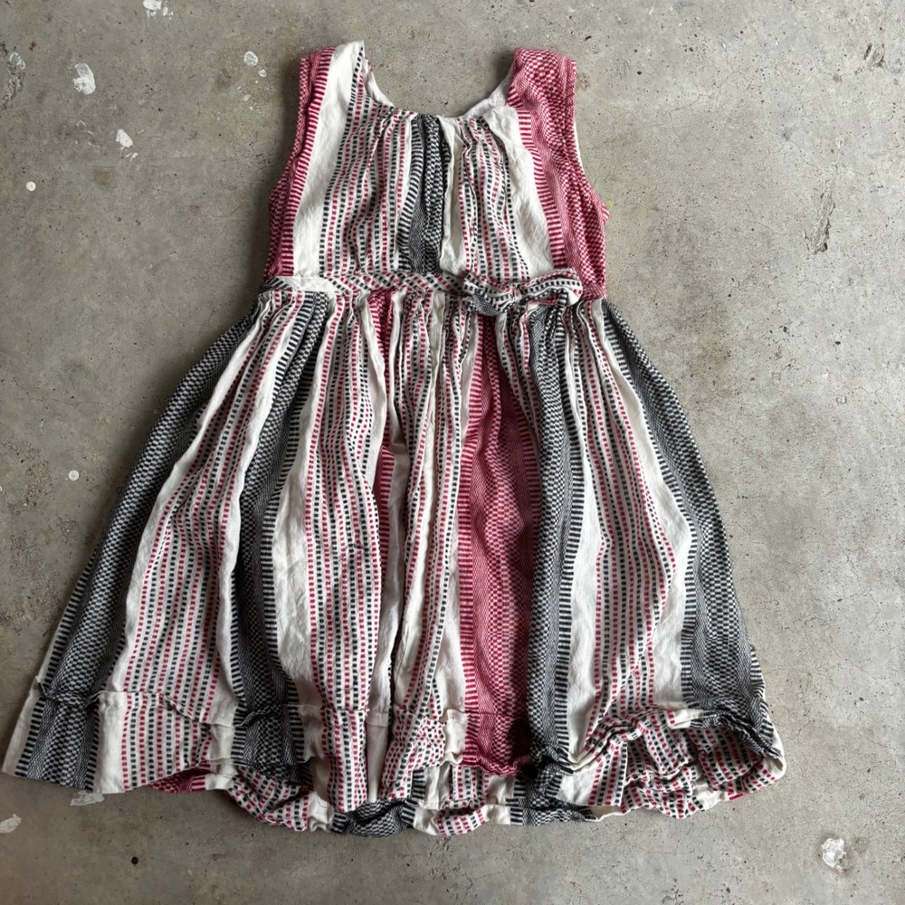 Coco Oosh Girls‎ 5-6 Striped Ruffle Hem Dress Tank Top Style Red White Black
